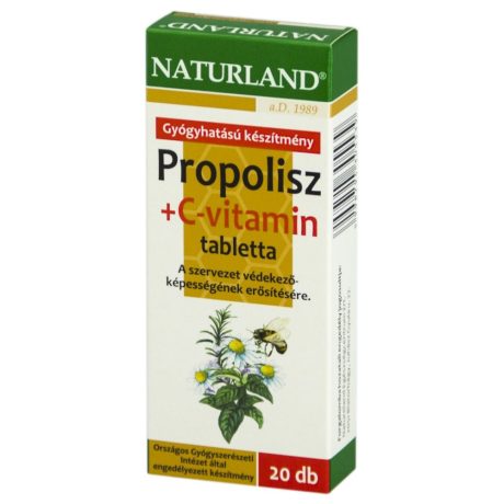 NATURLAND PROPOLISZ + C-VITAMIN tabletta 20 db