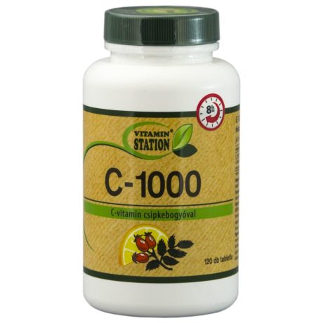 VITAMIN STATION 1000 mg C-VITAMIN CSIPKEBOGYÓVAL tabletta 120 db