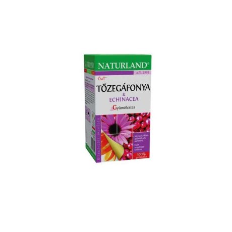 NATURLAND TŐZEGÁFONYA + ECHINACEA gyümölcs tea 20 db