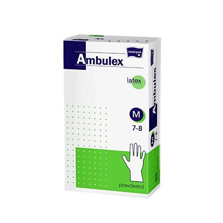 AMBULEX LATEX VIZSGÁLÓKESZTYŰ L-méret púderes (fehér) 1 db