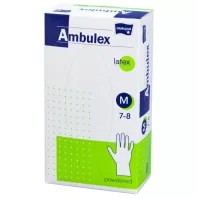   AMBULEX LATEX VIZSGÁLÓKESZTYŰ M-méret púderes (fehér) 1 db