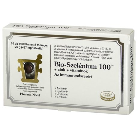 BIO-SZELÉNIUM 100 + CINK + VITAMINOK tabletta 60 db