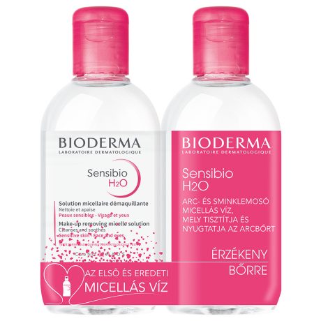 BIODERMA MICELLAFESZTIVÁL 2x250 ml SENSIBIO H2O micellás arclemosó intoleráns és érzékeny bőrre 