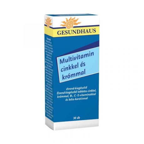 GESUNDHAUS MULTIVITAMIN + CINK + KRÓM tabletta 30 db