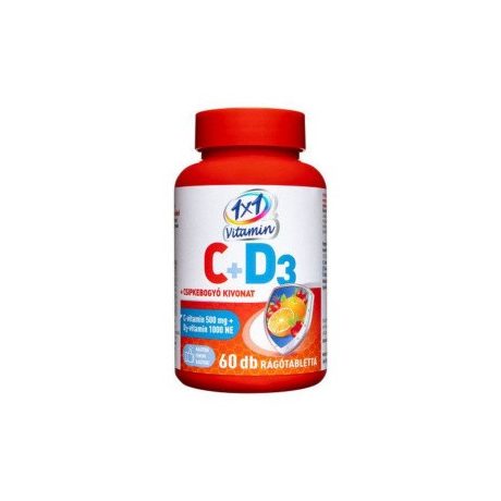 1x1 Vitaday C-vitamin 500mg+D3 vitamin 1000 NE rágótabletta 60 db