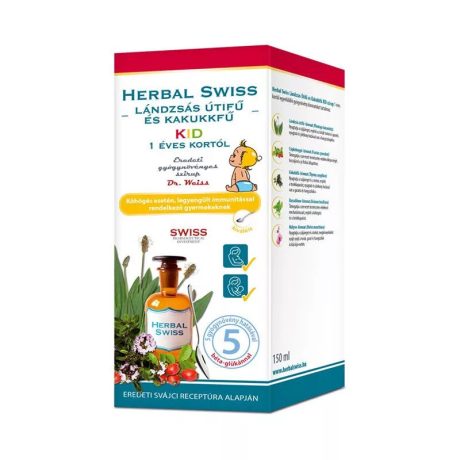 HERBAL SWISS KIDS lándzsás útifű szirup 150 ML