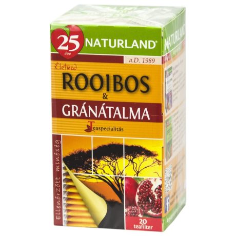 NATURLAND ROOIBOS + GRÁNÁTALMA filteres tea 20 db