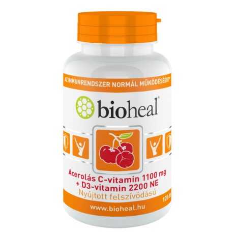 BIOHEAL ACEROLÁS C-VITAMIN 1100 mg + D3-VITAMIN 105 db