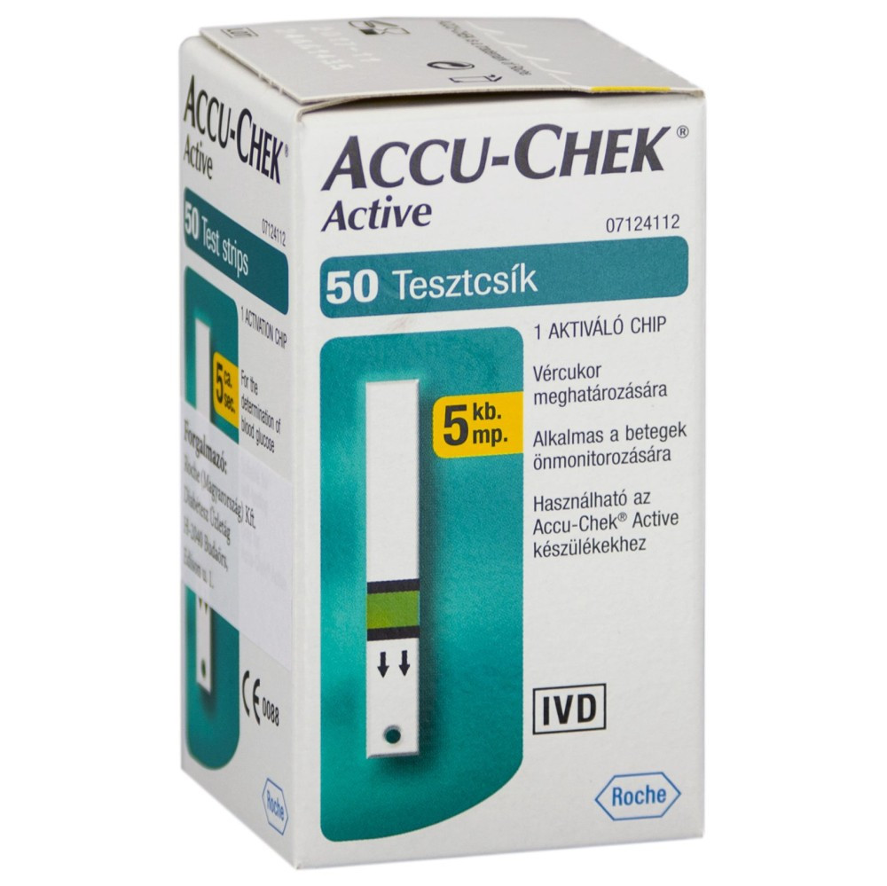Accu-Chek Active tesztcsík vércukorszintmérő készülékhez 50db