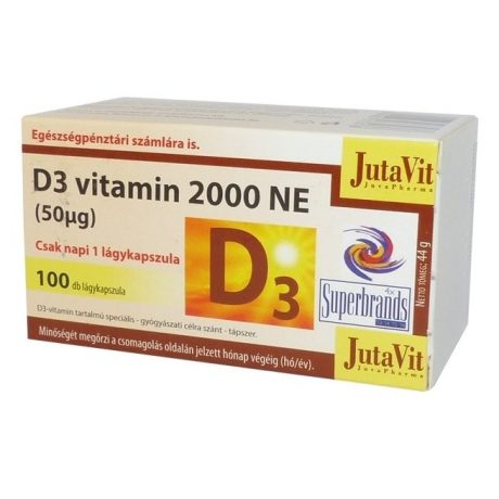 JUTAVIT D3-VITAMIN 2000 NE lágykapszula 100 db