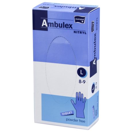 AMBULEX NITRYL VIZSGÁLÓKESZTYŰ L-méret (lila) 1 db