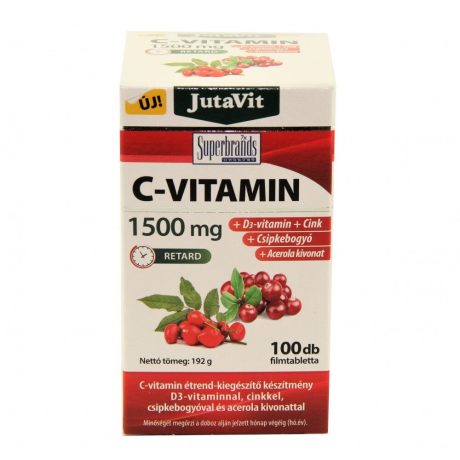 Jutavit C1500mg csipkebogyó + acerola + D-vitamin 100 db
