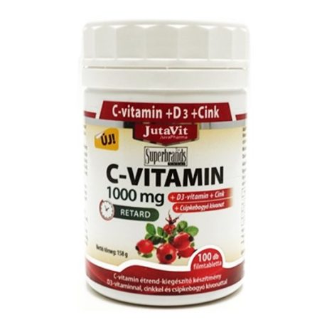 JUTAVIT C-VITAMIN 1000 mg + D3 vitamin + cink + csipkebogyó filmtabletta 100 db