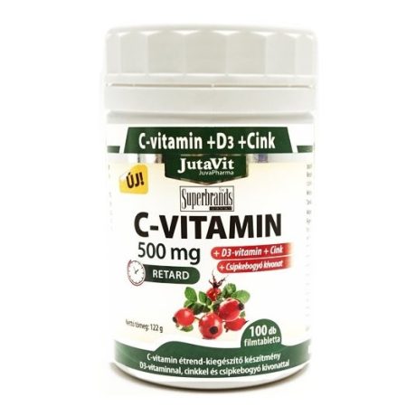 JUTAVIT C-VITAMIN 500 mg + D3 vitamin + cink csipkebogyó filmtabletta 100 DB