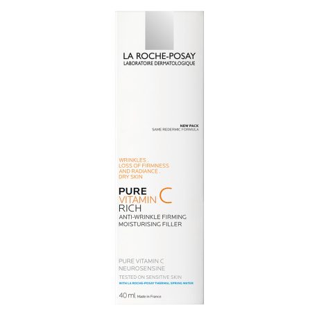 LA ROCHE-POSAY PURE VITAMIN C intenzív öregedésgátló ránctanító arckrém száraz bőrre 40 ml