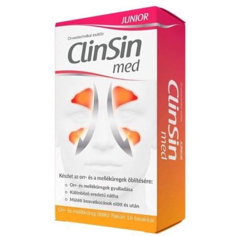 CLINSIN MED JUNIOR orr- és melléküreg öblítő készlet (flakon + 16 tasak) 1 doboz