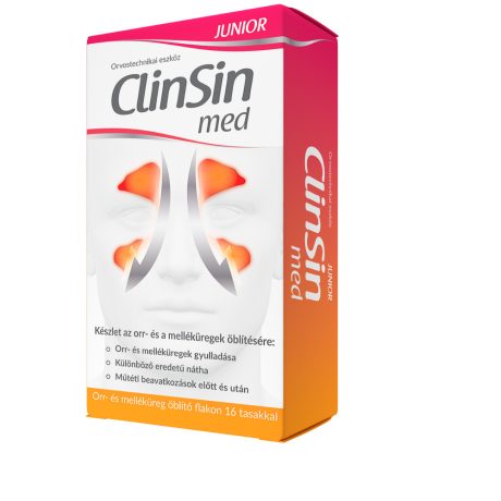 CLINSIN MED JUNIOR orr- és melléküreg öblítő készlet (flakon + 16 tasak) 1 doboz