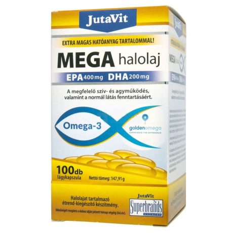 JUTAVIT MEGA OMEGA 3 HALOLAJ kapszula 100 doboz