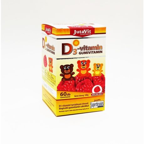 JutaVit D3-vitamin Gumivitamin málna ízű 60 DB