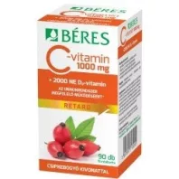   Béres C-vitamin 1000 mg RETARD filmtabletta csipkebogyó kivonattal + 2000 NE D3-vitamin 90 DB
