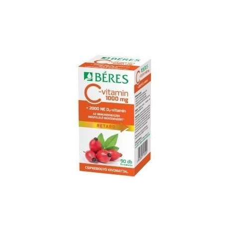 Béres C-vitamin 1000 mg RETARD filmtabletta csipkebogyó kivonattal + 2000 NE D3-vitamin 90 DB