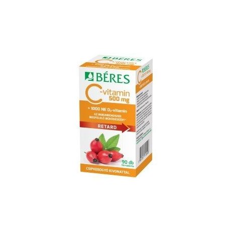 Béres C-vitamin 500 mg RETARD filmtabletta csipkebogyó kivonattal + 1000 NE D3-vitamin 90 DB