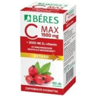   BÉRES C MAX 1500 mg RETARD filmtabletta csipkebogyó kivonattal + 3000 NE D3-vitamin 90 db