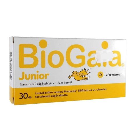 Biogaia Junior D3-vitamin étrendkiegészítő rágótabletta narancsos 30 db
