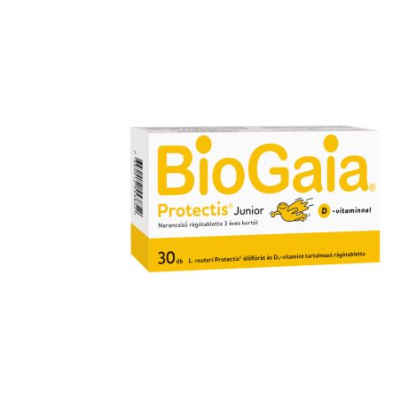 Biogaia Junior D3-vitamin étrendkiegészítő rágótabletta narancsos 30 db