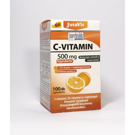 JUTAVIT C-VITAMIN 500 mg + D3 rágótabletta 100 db