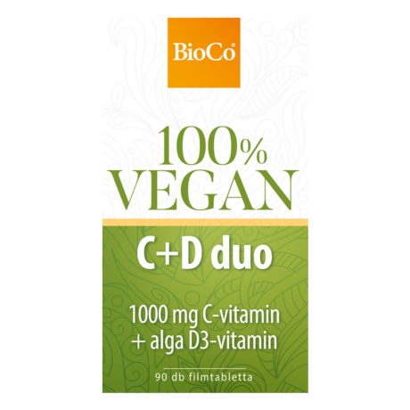 BIOCO 100% VEGAN C+D duo 1000 mg C-vitamin + alga D3-vitamin 90 db