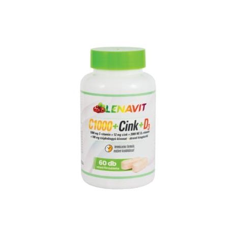 LENAVIT C-vitamin 1000 mg + Cink + D3 2000 NE + 100 mg csipkebogyó 60 db
