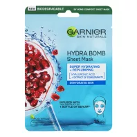 GARNIER Skin textil maszk - Gránátalmás aqua bomb 28 g