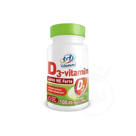 1x1 Vitaday D3-vitamin 4000NE Forte rágótabletta lime ízű 100 db