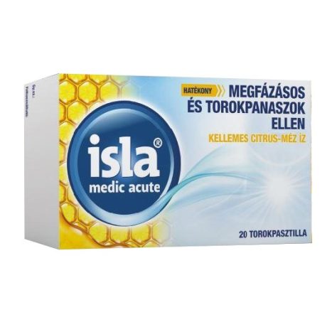 ISLA MEDIC ACUTE torokpasztilla citrom-méz 20 db