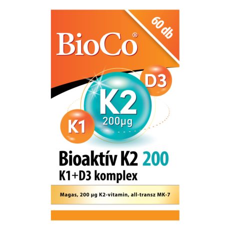 BIOCO BIOAKTÍV K2 200 MCG + K1 + D3 KOMPLEX tabletta 60 db