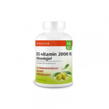 INTERHERB XXL D3-vitamin 2000IU olívaolajjal kapszula 90 db