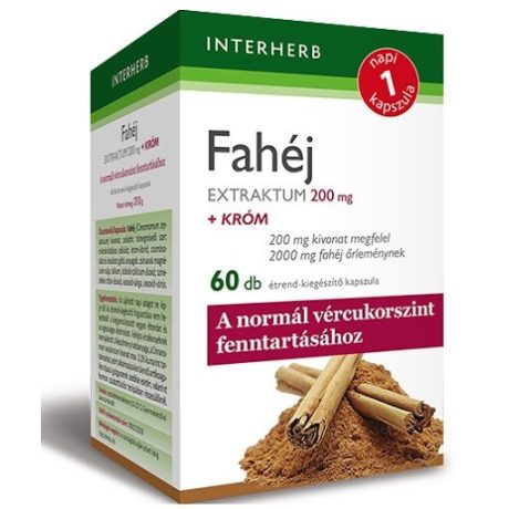 Interherb Napi 1 fahéj extraktum 200mg + króm kapszula – 60db