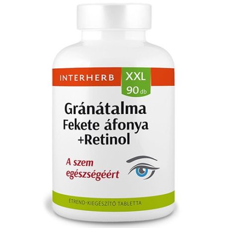 Interherb XXL gránátalma, fekete áfonya + retinol tabletta – 90 db